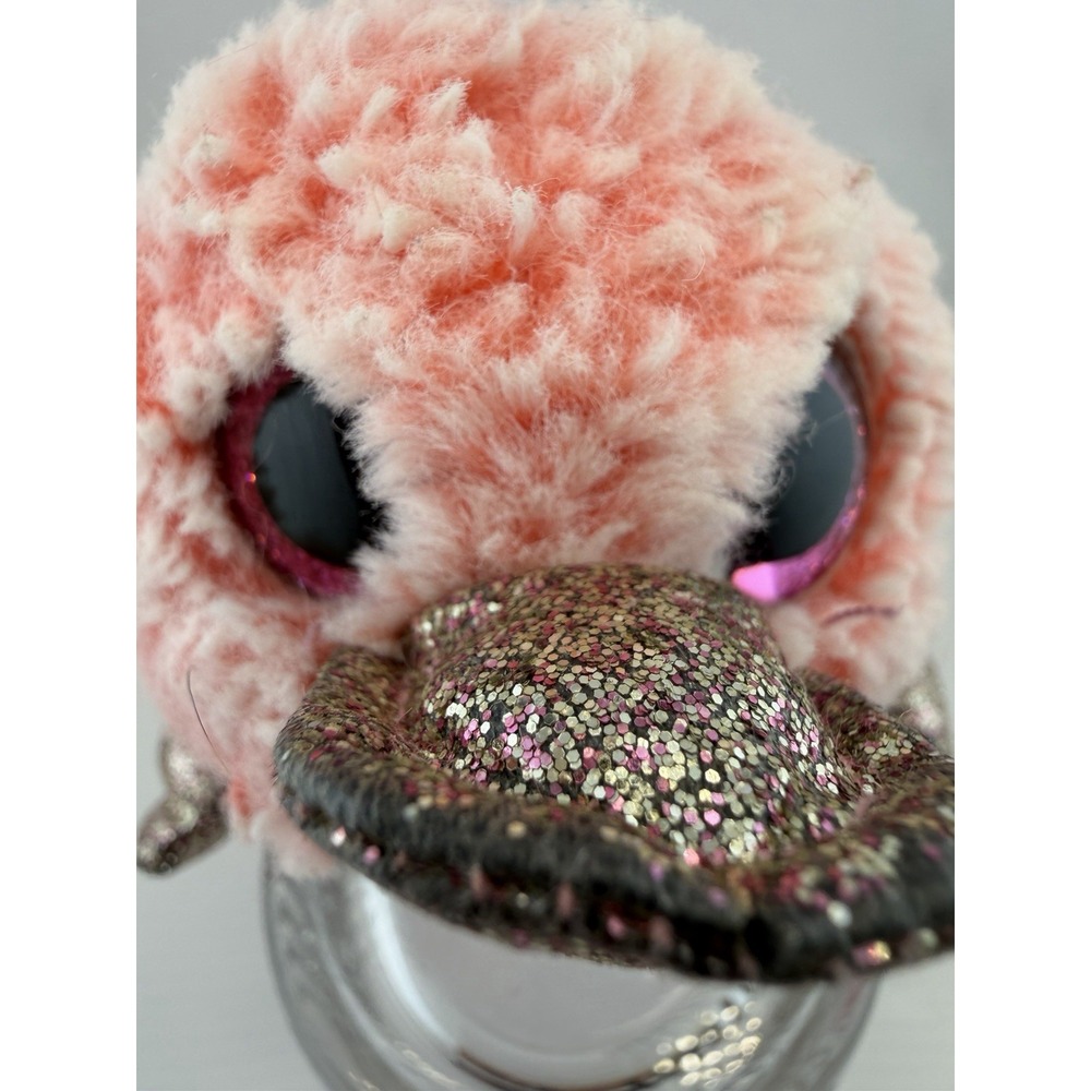 Ty Beanie Boos Wilma Platypus Pink Fuzzy Glitter Eyes Plush 8 Inch Toy
